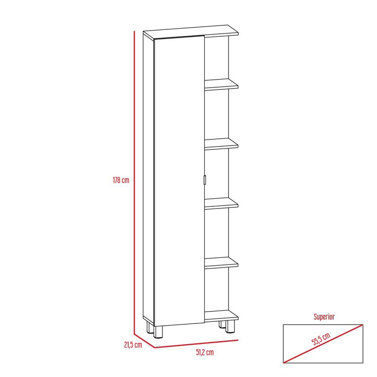 Combo Mueble Microondas + Barra de Cocina + Optimizador TuHome Kitchen Rovere Blanco