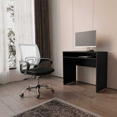 ARTHOME Combo Oficina Escritorio Wengue + Silla New York Negra y Blanca Arthome