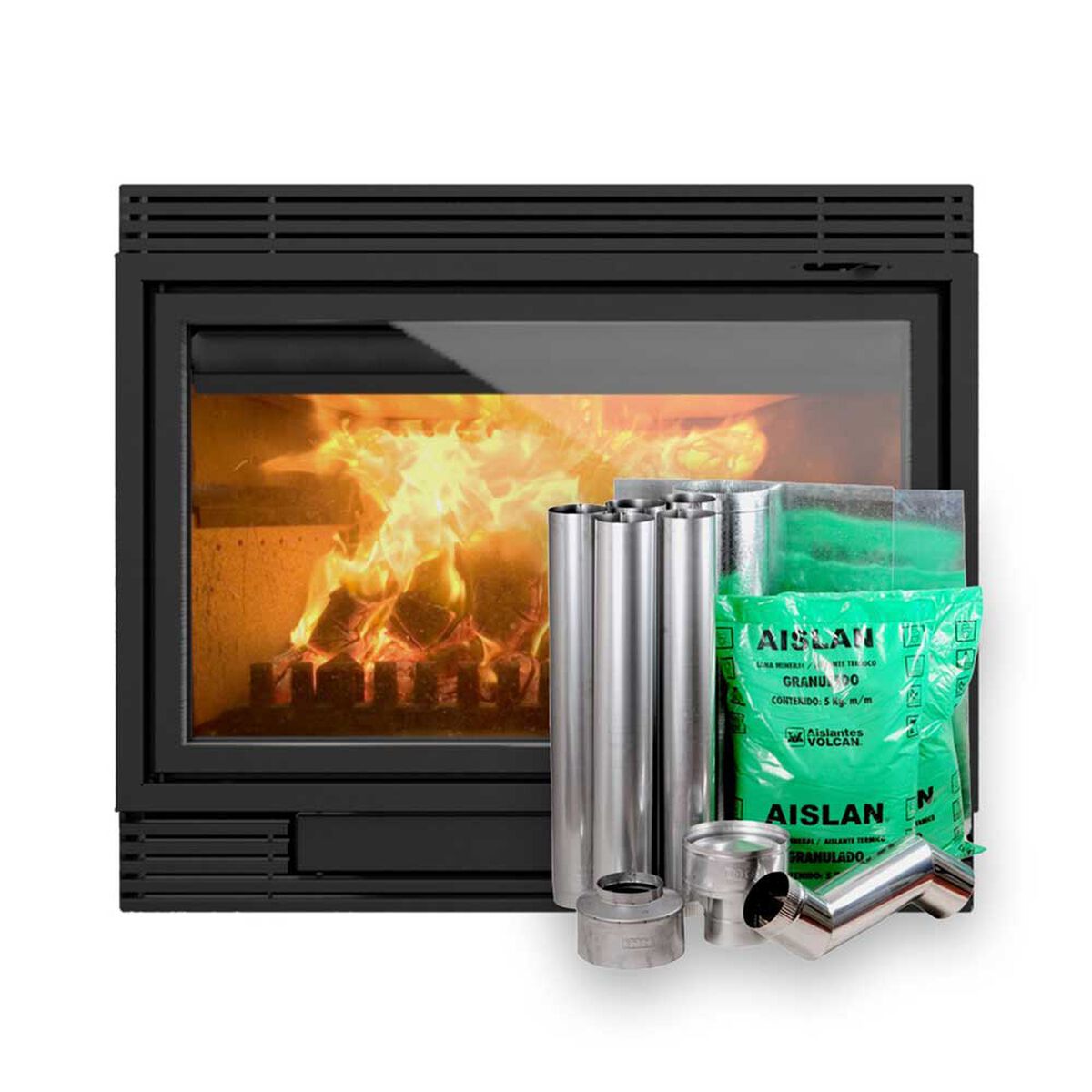 Chimenea a Le&ntilde;a Bosca 850 27 KW + kit Instalacion