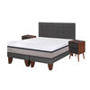 Cama Europea CIC Base Dividida 2 Plazas Balance + Mueble + Respaldo Eufrates