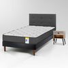 Cama Europea Drimkip 1,5 Plazas Juvenil + Respaldo Royal + Velador Rock