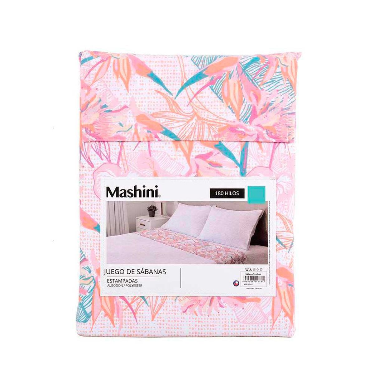 Juego de S&aacute;banas Estampado Mashini 180 Hilos 2 Plazas Paradia