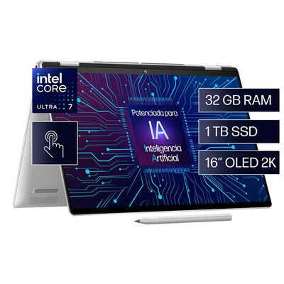Notebook HP Envy x360 16-ac0000la Core Ultra 7  RAM LPDDR5-6400 MT/s de 32 GB (incorporada) 1TB 16" Integrada