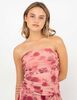 Vestido Corto Asimétrico Strapless  Mujer Icono