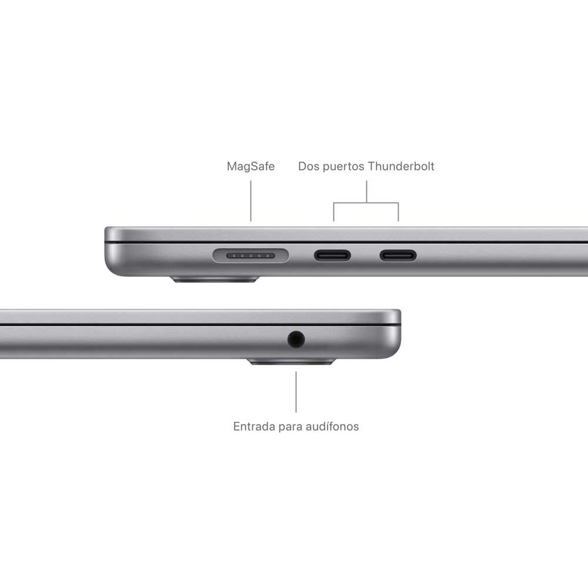 Macbook Air Apple MRYM3CI/A Chip M3 8GB 256GB SSD 15,3" Gris Espacial