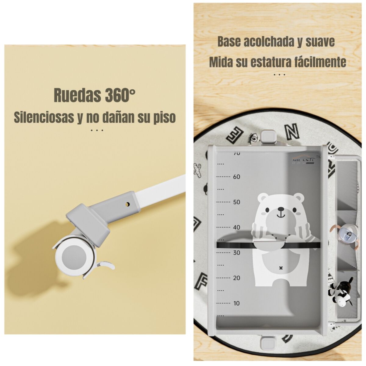 Mudador de Pañales Plegable 3 en 1 LuBabycas Gris