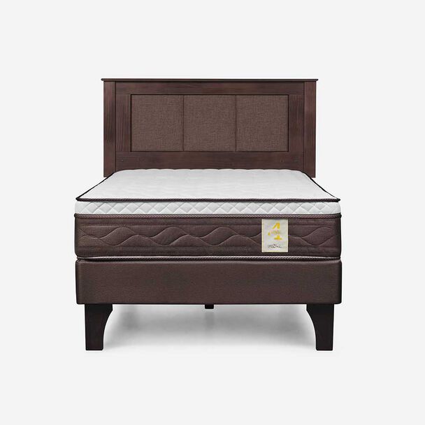 Cama Europea Rosen 1,5 Plazas New Style 4 Plus + Respaldo Rachel