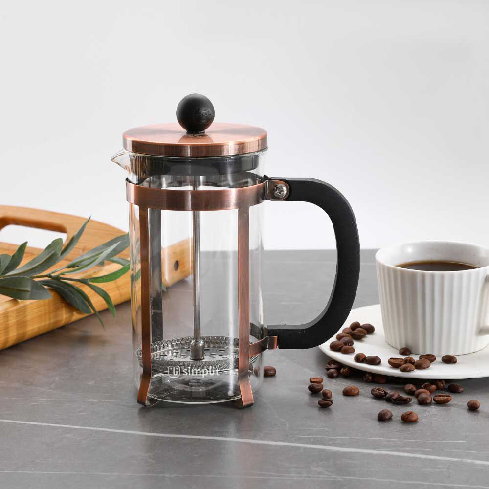 Pack Cafetera Francesa 600 ml + Taza Vidrio 350 ml Simplit Negro, foto 3