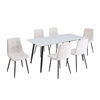 Juego de Comedor Vekkahome Gala Lyon 6 Sillas Blanco