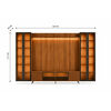 Rack TV 80" + Panel Neon Float LED + 2 Vitrinas 2 Puertas Decocasa Canela