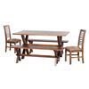 Juego de Comedor Latam Home Sevilla Salamanca 2 Sillas + 2 Bancas Cuero Kentucky Beige