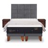 Cama Europea CIC Base Dividida S&uacute;per King Premium + Respaldo + Veladores + Plum&oacute;n Ganso