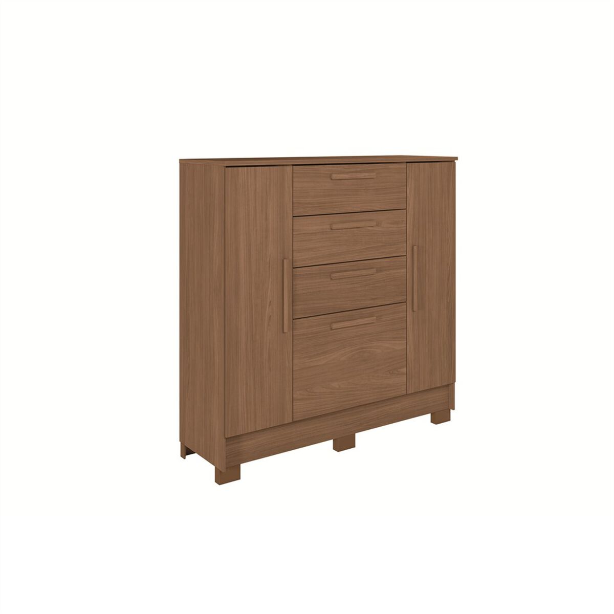 C&oacute;moda Altavision Pinhais 4 Cajones 2 Puertas Caf&eacute;