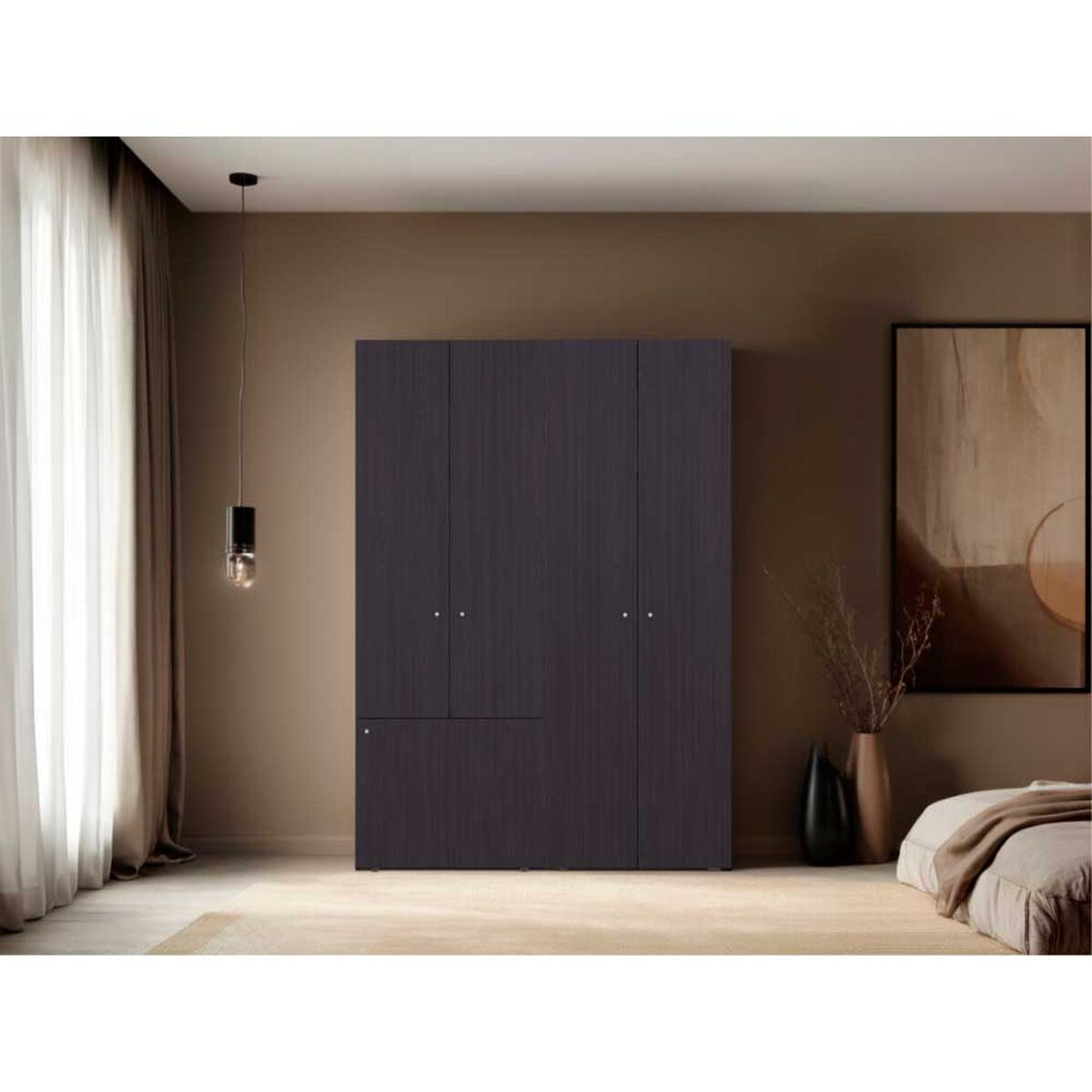 Combo Closet Tuhome 5 Puertas con Colgador Dreams Wengue