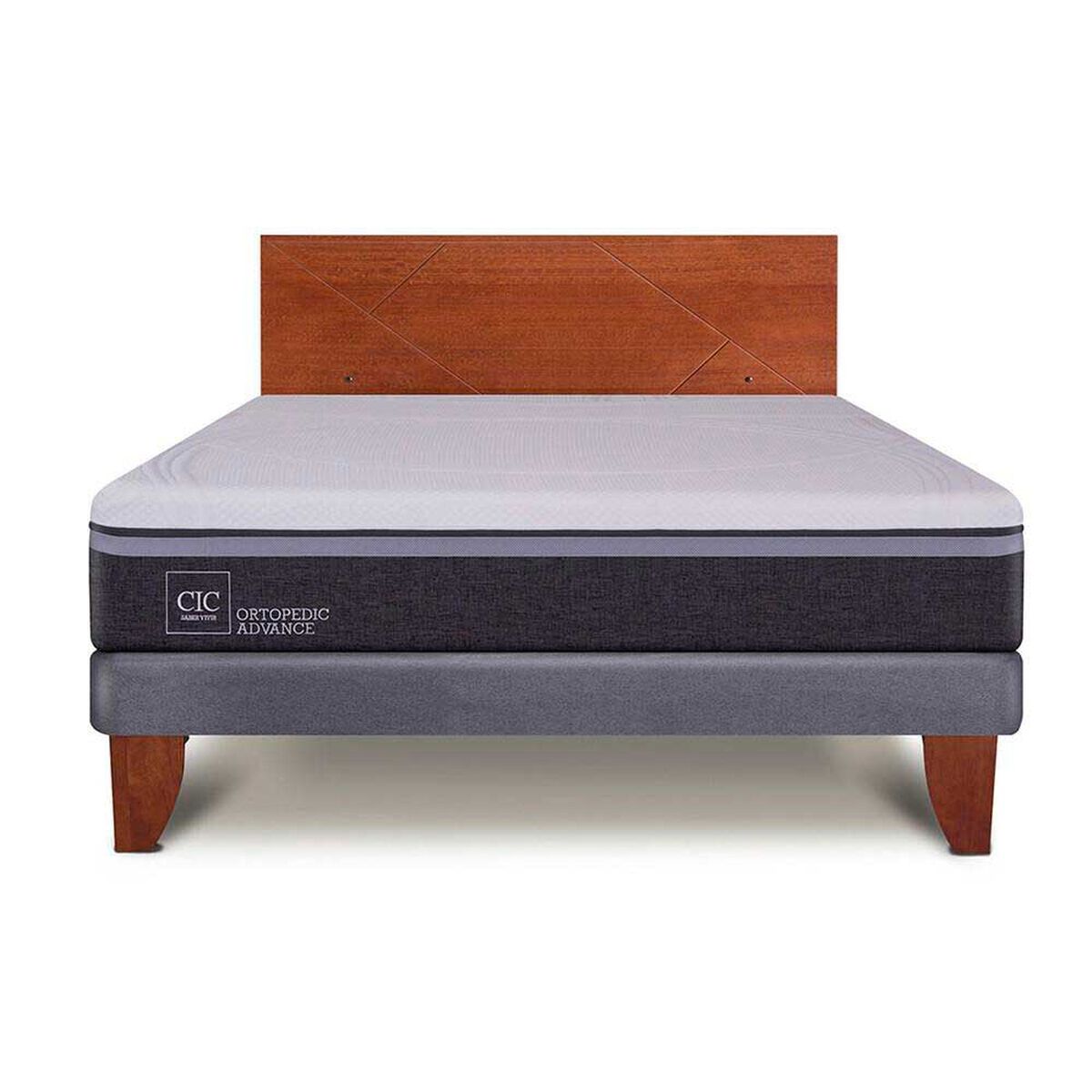 Cama Europea CIC 2 Plazas Ortopedic Advance + Respaldo New Villarrica