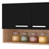 Mueble de Cocina Vekkahome Madri 1 Caj&oacute;n 7 Puertas Negro Caf&eacute;