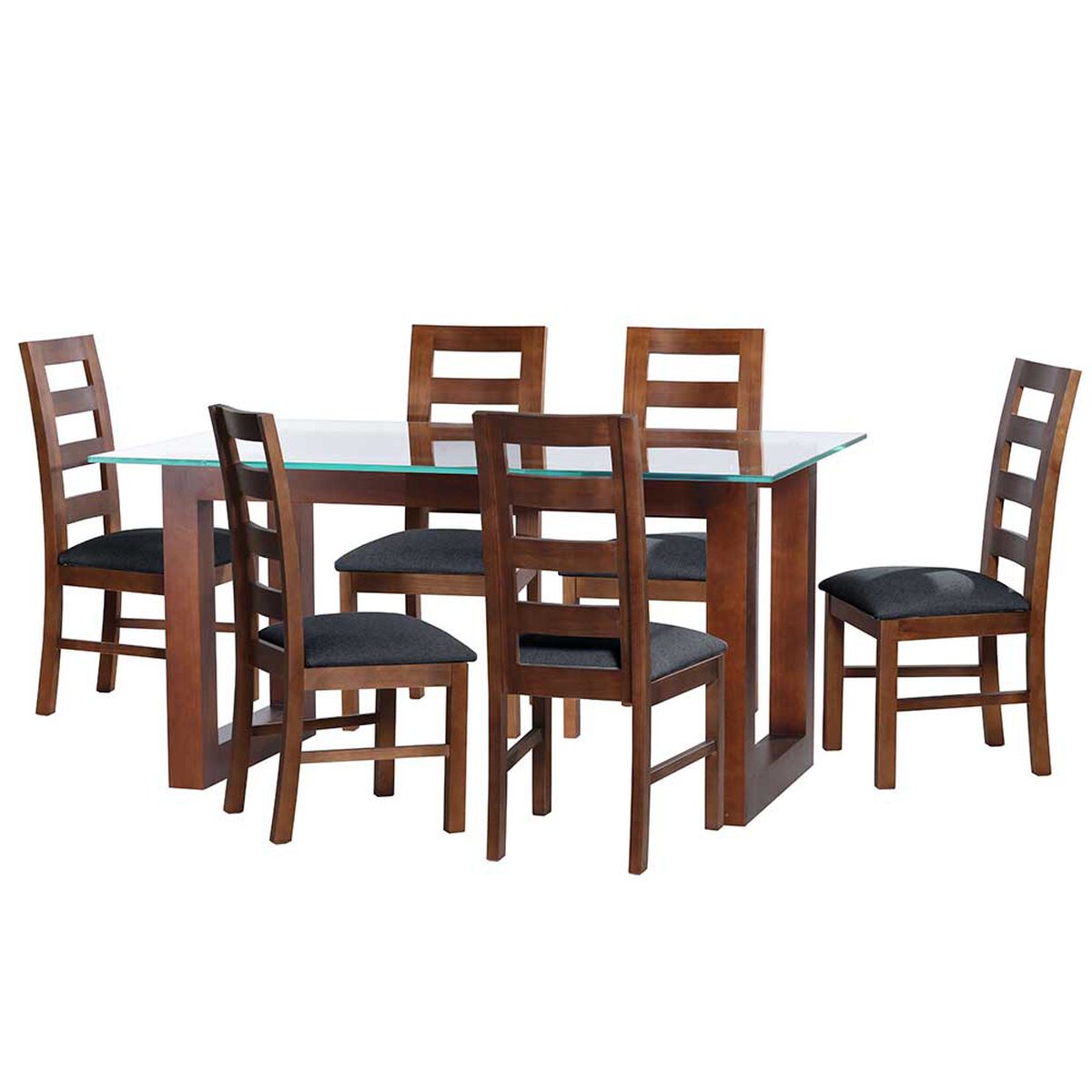 Juego de Comedor Latam Home Pamplona Murcia 6 Sillas Lino Gris Claro