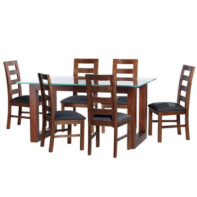 Juego de Comedor Latam Home Pamplona Murcia 6 Sillas Lino Gris Claro