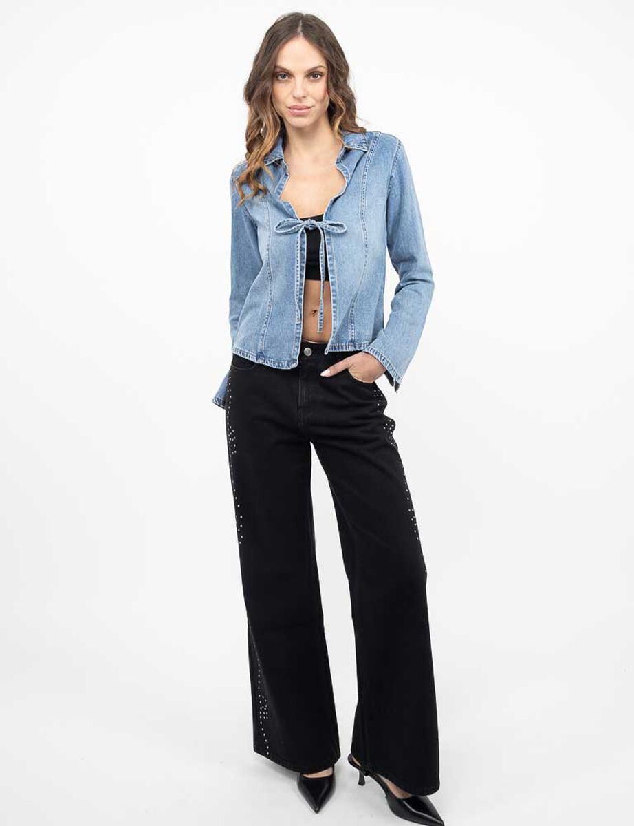 Blusa Denim Manga Larga Mujer Soviet