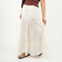 Falda Maxi Mujer Icono Blanco