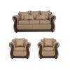 Juego de Living Almore Atenea PU Sofá 3 Cuerpos + Dos Sillones 1 Cuerpo Beige