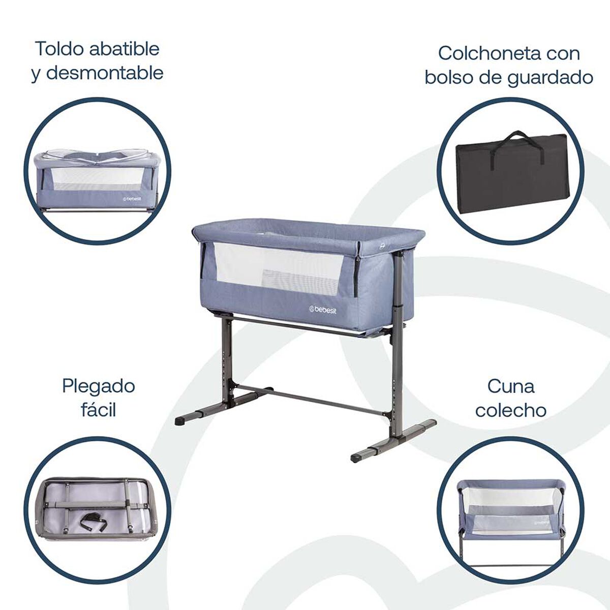 Cuna MySide Azul Bebesit