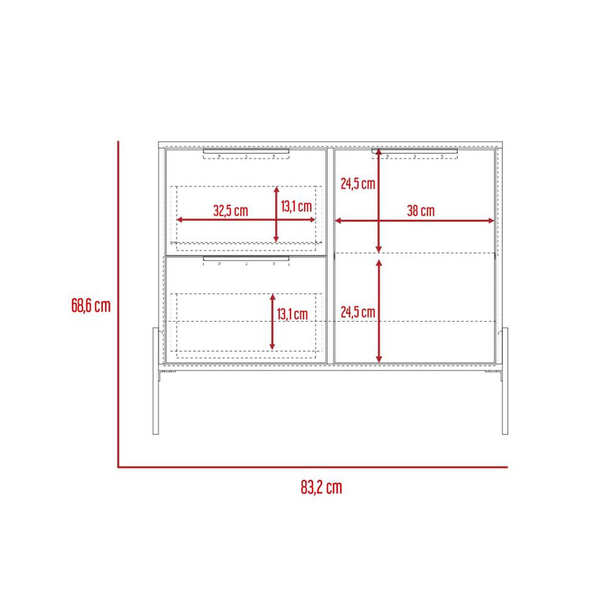 Buffet TuHome White Collection 2 Cajones Blanco