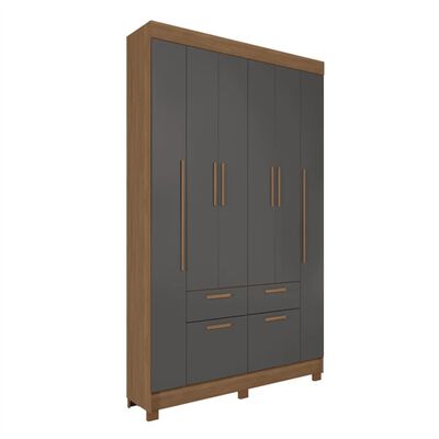 Closet Altavision Guarapuava 6 Puertas 4 Cajones Café Grafito