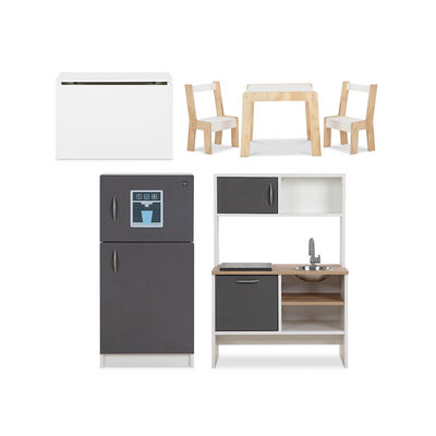 Combo Infantil Mesita + Cocina + Refrigerador  + Baúl CIC