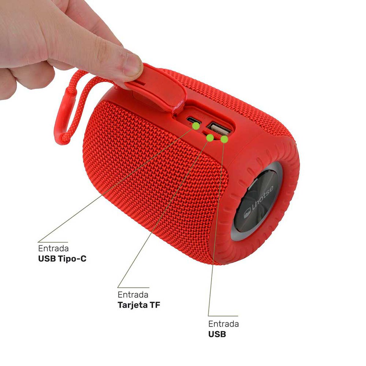 Parlante Bluetooth Lhotse Trip Go Rojo