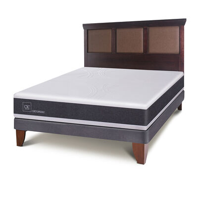 Imagen 2 del producto Cama Europea CIC 2 Plazas New Ortopedic + Respaldo New Torino Chocolate