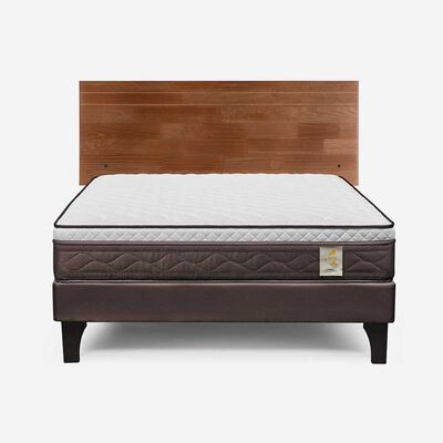 Cama Europea Rosen 2 Plazas New Style 4 Plus + Respaldo Tabor