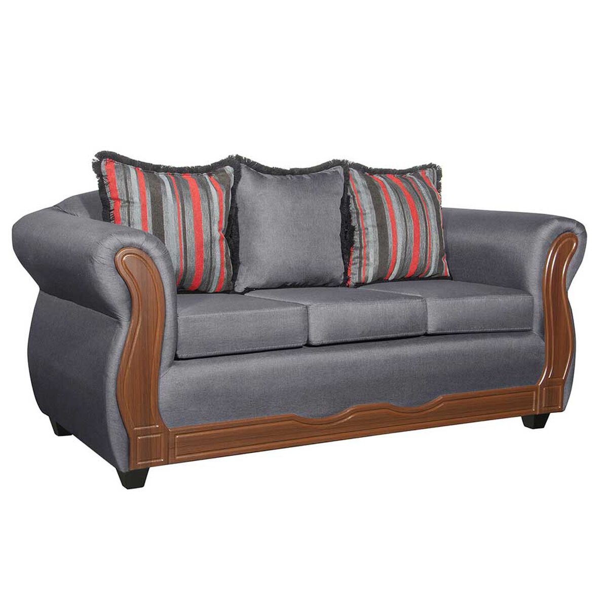 Juego de Living Black Factory Sofia 5 Cuerpos Marengo