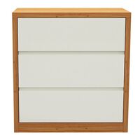 Cómoda Roca Pernambuco 3 Cajones Canela Blanco