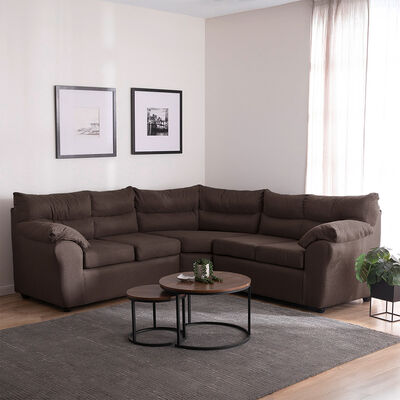Seccional Muebles MPR Array&aacute;n 2-1-2 Cuerpos Tela Chocolate