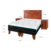 Cama Europea CIC Green Infinity King + 1 Respaldo + 2 Veladores Milan