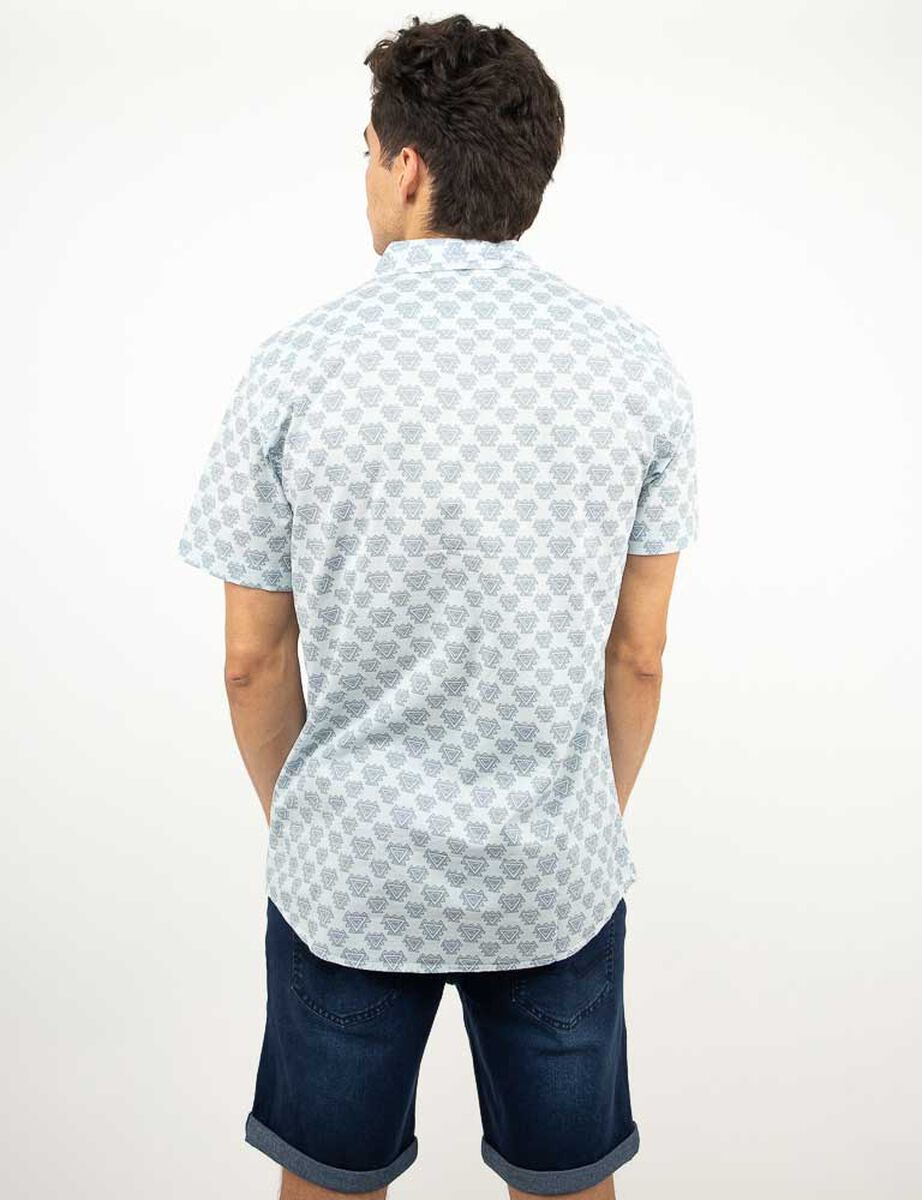 Camisa Estampada Manga Corta Hombre Cutback