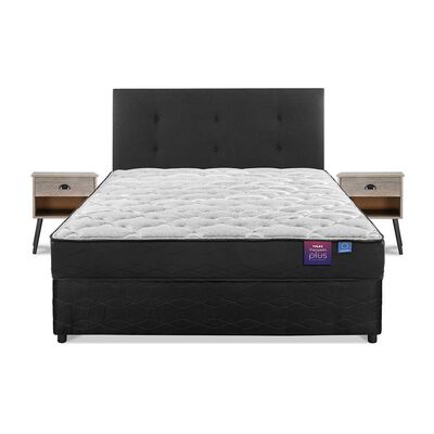Imagen 2 del producto Cama Americana Flex Base Dividida 2 Plazas Therapedic Plus  + Respaldo Royal + 2 Veladores Rock