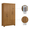 Closet Home Mobili Lucca 4 Puertas 2 Cajones Caf&eacute;