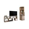Combo Bar Esquinero + Rack TV40 Extensible TuHome Beijing Rovere Blanco