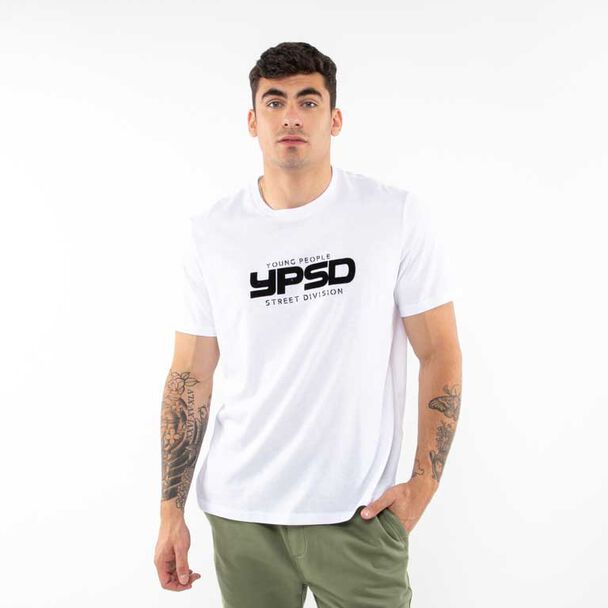 Polera Algodón Con Estampado Manga Corta Hombre Icono