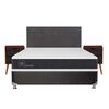 Box Spring CIC 2 Plazas New Ortopedic + Respaldo + 2 Veladores Eufrates