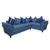 Sofá Seccional Derecho Living Factory Capri 5 Cuerpos Azul Piedra
