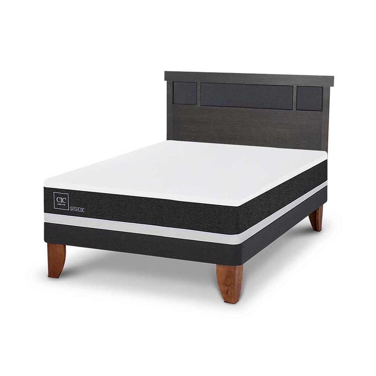 Cama Europea CIC 2 Plazas Ortopedic + Respaldo Dublin