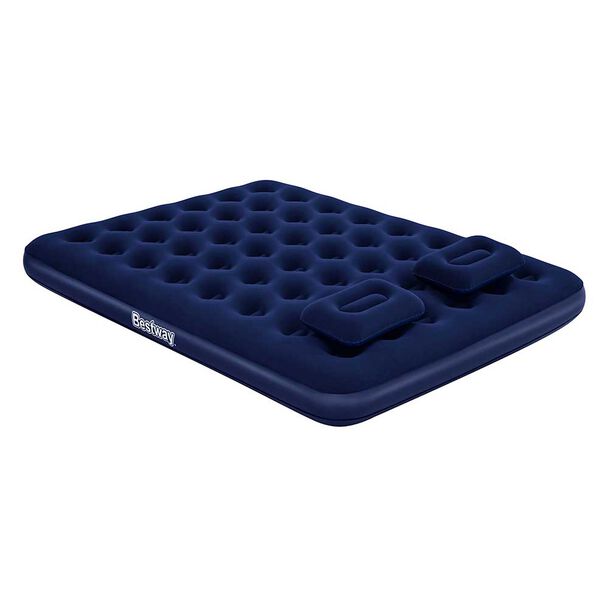 Colchón Inflable Queen 2.03m x 1.52m x 22cm con inflador y 2 almohadas