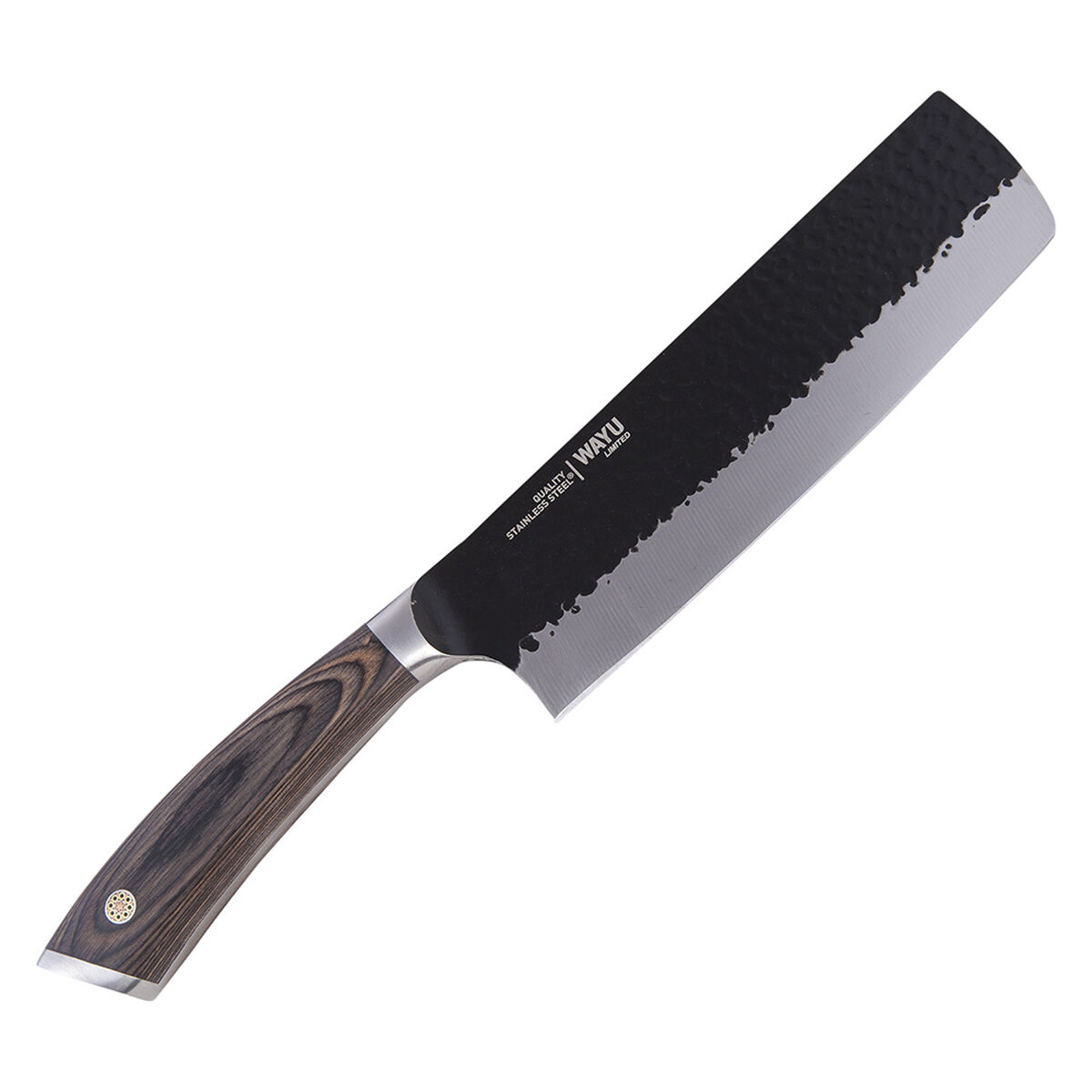 Set Parrillero Wayu Guante Chico + Hacha + Cuchillo + Sacacorcho Recargable Rojo