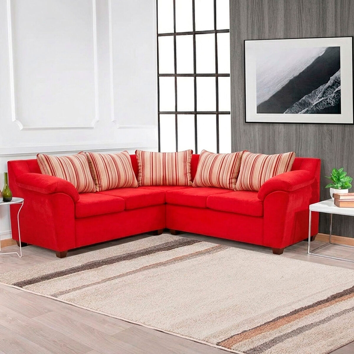 Seccional Muebles MPR Cattaleya 5 Cuerpos Rojo