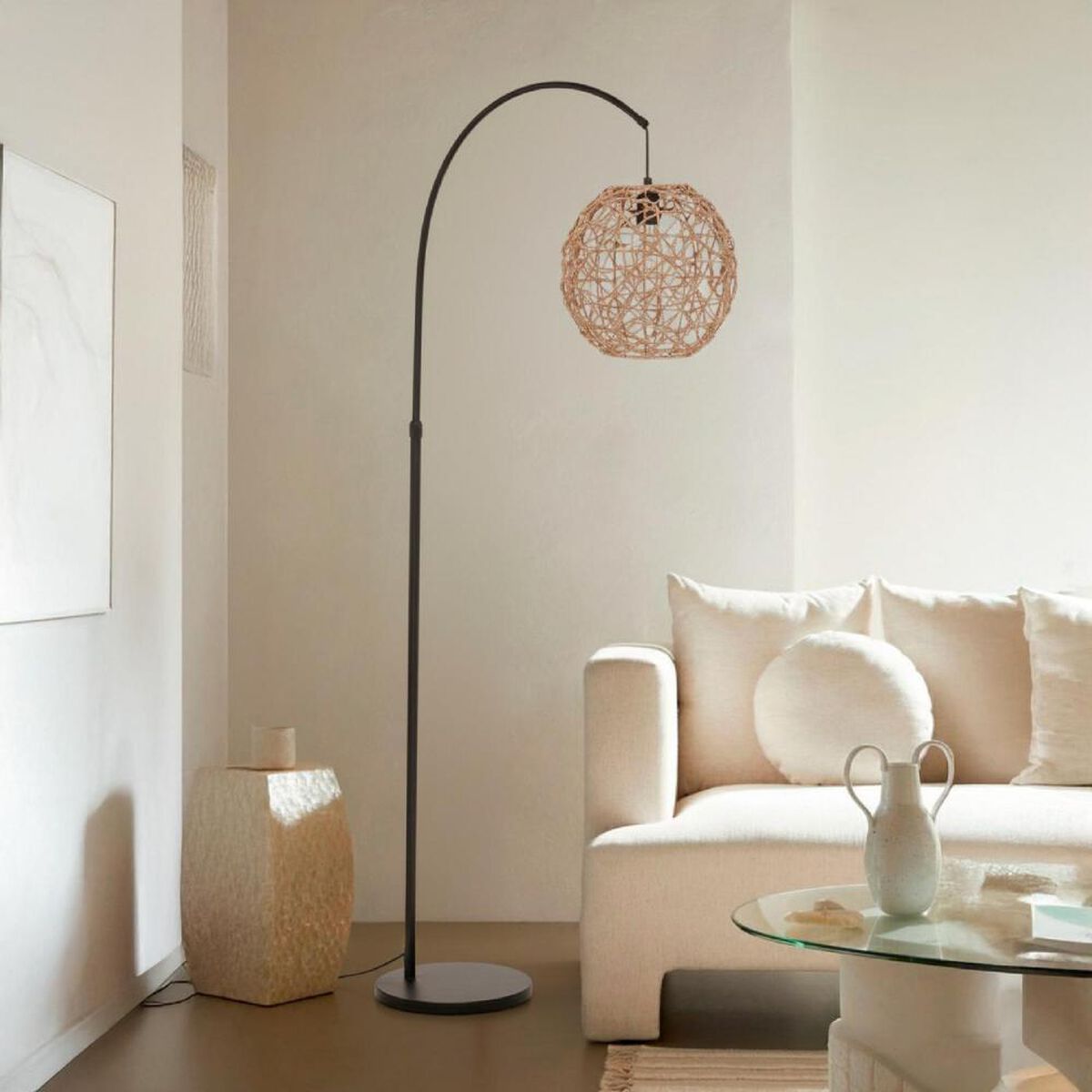 L&aacute;mpara de Pie Arco Atmosphera Raahe 180cm Metal Natural