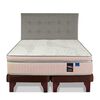 Cama Europea Flex Base Dividida 2 Plazas M&aacute;ximo Cobre + Respaldo Design Gris
