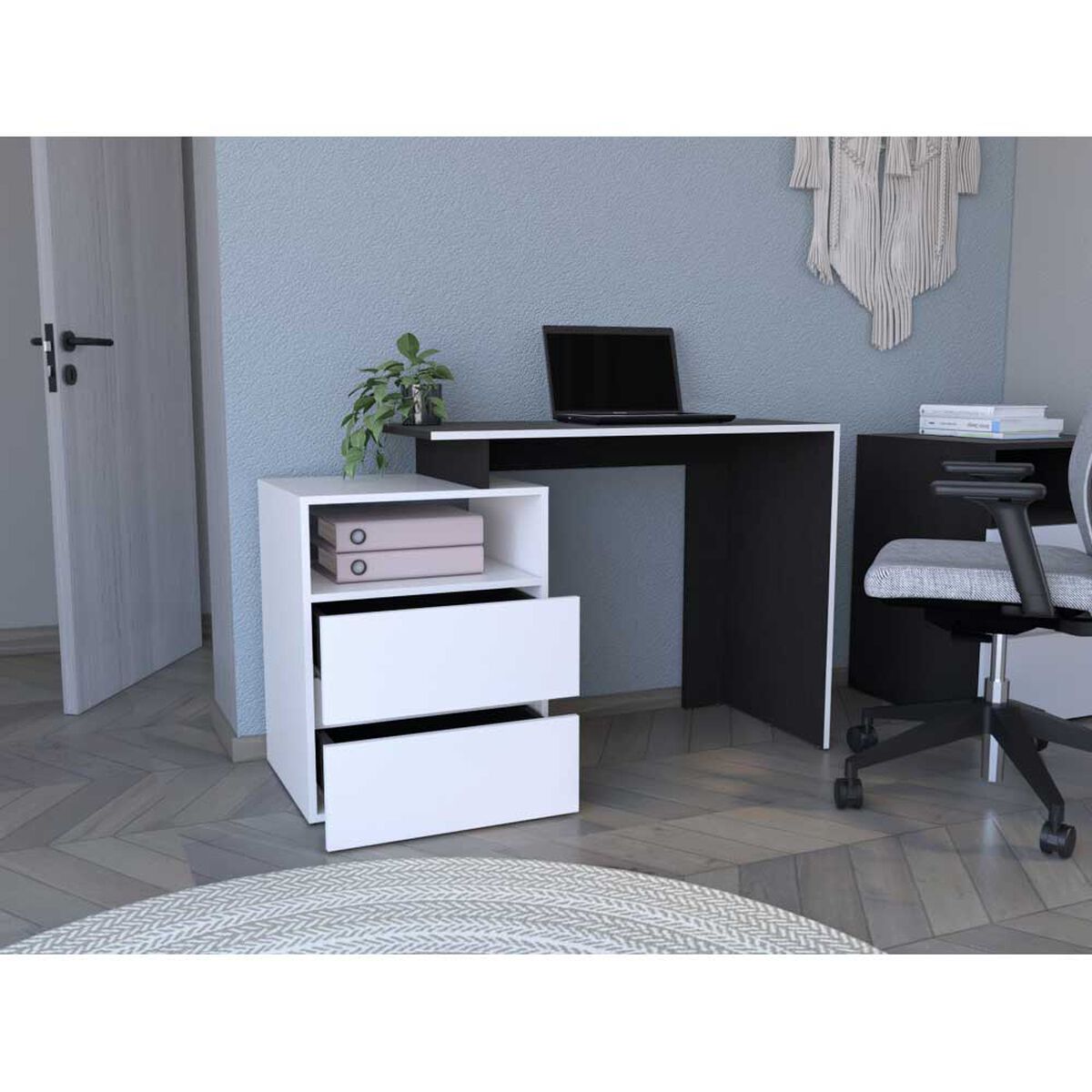 Escritorio Recto TuHome Rookie 2 Cajones Blanco